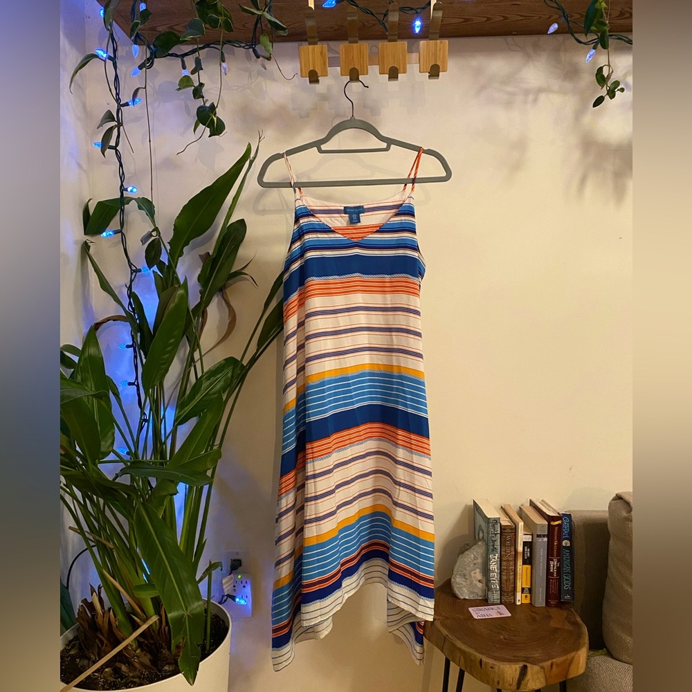 Multi-colour Flowy Dress - Size M - Antibes Blanc